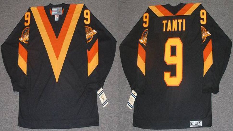 2019 Men Vancouver Canucks 9 Tanti Black CCM NHL jerseys